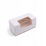 Aknaga karbid makroonik&uuml;psiste jaoks 10x4.5x4.5 cm 100tk., Dėžutės macaroon saldainiams su langeliu 10x4,5x4,5 cm 100 vnt.