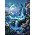 Maalimiskomplekt numbrite j&auml;rgi 40x50 cm - Saladuslik juga ja kuumaailm klaaskuulis, kvaliteetsed v&auml;rvid.