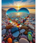 Maal numbrite j&auml;rgi 40x50 cm &ndash; S&uuml;da rannal ja v&auml;rvilised kivikesed, kvaliteetsed v&auml;rvid, ilma raamita