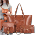 BAD&BAGS naiste nahast klassikaline pruun ostukott + tarvikud