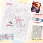 Maalimiskomplekt numbrite j&auml;rgi "Hirv lillep&auml;rjaga" 40&times;50 ilma raamita