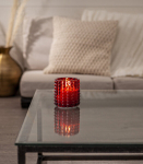Led vahak&uuml;&uuml;nal Flamme Dotty punane klaas 9,5cm