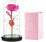 Happy people andy galaktika roos LED-valgustusega klaaskupli all, roosa