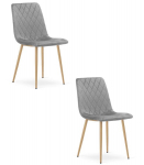 2 tooli komplekt Leobert Turin, helehall/puiduv&auml;rv