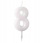Tordik&uuml;&uuml;nal "8" valge litritega, 6,5 cm