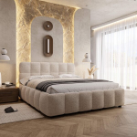 Voodi LUMORIA + Madrats SAPNAS 2 XL|140x200|Valge #6|Boucle