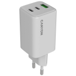S&uuml;learvuti laadija CANYON laadija CU65ACC GaN 65W 2xPD 1xQC EL valge, CANYON charger CU65ACC GaN 65W 2xPD 1xQC EU White CNS-CUW65ACC