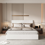 Voodi 140*190cm, Euroopa standardile vastava laadimisalusega, valge, karukaru fliisist.