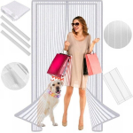 Durų tinklelis nuo vabzdžių su magnetais, 80/90/100 x 210/220 cm, baltas