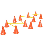 Agility Komplekt Koertele, 6-osaline Agility Treeningvarustus, Takistuskomplekt 12 koonuse ja 6 h&uuml;ppetakistusega, koos kandekotiga