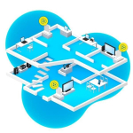 AVM FRITZ!Mesh Komplekt 4200 Wi-Fi 6E Kaksibaasil Ripetitor 4200 Mbit/s Punane ja Valge