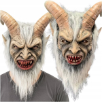 Latex mask Krampus Devil Demon Lufycer koos sarvedega Halloween maskeerimine