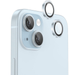 Evelatus iPhone 15 / 15 Plus Camera Lens Protector Armor Blue Metal Frame
