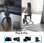 Ieron usb mikrofon m&auml;ngumikrofon pc telefonile podcast mikrofon podcasti voogedastuseks professionaalne stuudio t&ouml;&ouml; mikrofon (must)