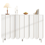 Valge kummut laineliste ustega 120 &times; 35 &times; 80 cm