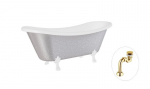 Vann Besco Amelia Glam 190, Silver+White, sifooniga Klik-klak Gold