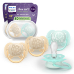 Philips Avent Ultra Soft lutt, 0-6 kuud, 4 tk, helekollane/t&uuml;rkiissinine