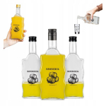 5x 500ml "bimberek" klaaspudelit "fala" disainiga