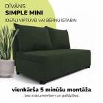 Kahe kohaline lahtik&auml;iv diivan Simple Mini, Podrez, t&uuml;rkiis-roheline