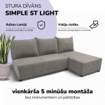 Nurgadiivan-voodi St Light, Podrez, helehall