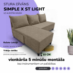 Nurgadiivan-voodi Simple X St Light, Podrez, beež