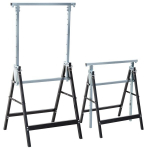 2 x tellingute tugiraam tugipink kokkupandav reguleeritava k&otilde;rgusega kuni 200 kg teras must 68 x 58 x 80-130 cm