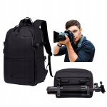 Must fotograafi seljakott, 21 l, fotovarustusele, s&uuml;learvutile ja tahvelarvutile, veekindel, reisiks sobiv. SUPER FIVE FB721 Black