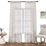 Kardin Floral, 150x250 cm, valge