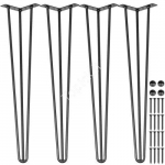 71,12 cm juodo plieno 3 strypų stalo kojos (4 vnt., 99,79 kg talpa)