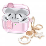 L&auml;bipaistev TPU &uuml;mbris lukuga AirPods 4 jaoks, ripatsiga