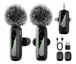 Juhtmevaba revalier-mikrofon iPhone'ile, Androidile, arvutile ja kaameratele, 4 &uuml;hes