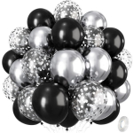 Elegantne lateks&otilde;hupallide komplekt Nikcorp must ja h&otilde;bedane 30 cm 35 tk.