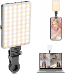 Laetav telefoni selfie-valgus, 60 LED-i, klambriga kinnitatav, must
