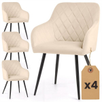 4 tooli komplekt Akord Luxano, valge