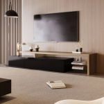 Televiisorialus, 200 x 40 x 42 cm, LED-valgusti ja panipaigaga, must