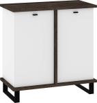 Cross CRO-05 2D kummut &ndash; Oak Grange / Valge, modernne kaheukseline puhvetkapp