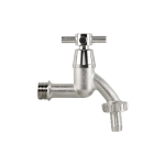 Kraan 1/2" v&auml;liskeermega, v&auml;ljundiga 3/4" v&auml;liskeermega ja &uuml;hendusega 13 mm voolikule Bradas ristk&auml;epide, messing/nikkel