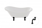 Vann Besco Otylia 160, Valge+Must, koos Klik-klak sifooniga Must