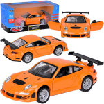 Metallist Porsche 911 GT3 RS auto heli- ja valgusefektidega, oranž