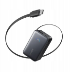 Anker Nano Power Bank 45W sisseehitatud v&auml;ljat&otilde;mmatava USB-C kaabliga | A1638H11 | 10000 mAh | Must