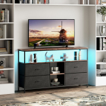 Televiisorialus 4 sahtli ja LED-tuledega,137x29.8x78cm,must