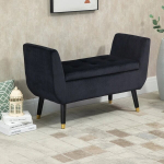 Pehme pink hoiukastiga Homcom 107x42x65cm, musta/kuldsed v&auml;rvid