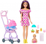 Nukk &bdquo;Barbie Skipper Babysitters Inc.&ldquo; ja jalutusk&auml;ru m&auml;ngukomplekt beebiga (JJB42)
