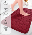 Vannitoavaip &bdquo;Stones&ldquo; &ndash; punane, libisemiskindel ja pehme, 80 &times; 50 cm