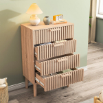 Kummut 4 sahtliga - puidust k&auml;epidemed ja jalad - 60 x 34 x 91 cm