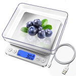 K&ouml;&ouml;gikaal Digitaalne k&ouml;&ouml;gikaal, 3kg/0.1g, USB laetav, roostevaba