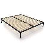 Voodiraam Topeshop BED ALU 160x200 metallraam, puidust liistud, must, modernne