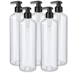 500 ml l&auml;bipaistev PET-pudel musta pumbaga, 24/410, 5‑tk komplekt