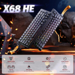 ATTACK SHARK X68 HE kiire reaktsiooniga mehaaniline m&auml;nguklaviatuur RGB-valgustusega ja kuuvalguse v&auml;rviga