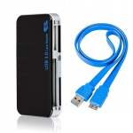 M&auml;lukaardilugeja K&otilde;ik-&uuml;hes USB 3.0 MicroSD MS Duo M2 CF XD, Atminties kortelių skaitytuvas All in One USB 3.0 MicroSD MS Duo M2 CF XD
